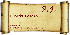 Puskás Galamb névjegykártya