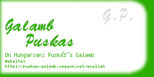 galamb puskas business card